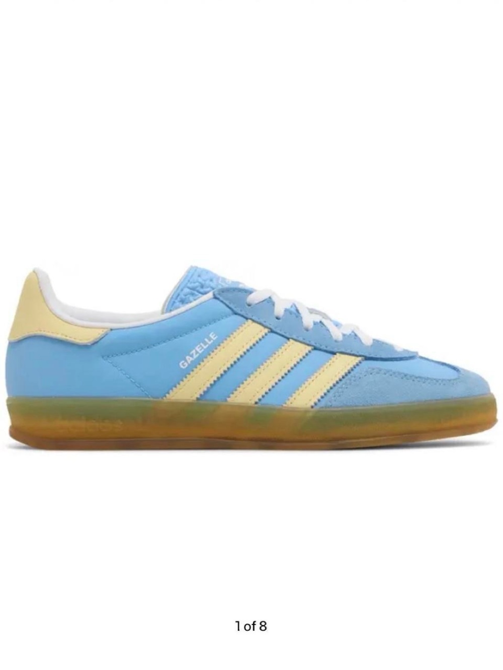 adidas Gazelle Sneakers in Sky Blue and Pale Yellow